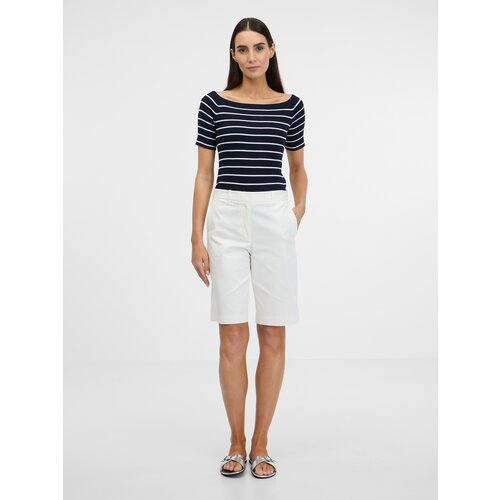 Orsay Dark blue women's T-shirt with three-quarter sleeves - Women's Cene