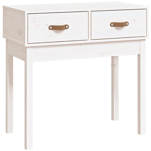 Maison Chic konzolna miza - miza ob steni bela 76,5x40x75 cm trdna borovina, (21785954) Slike