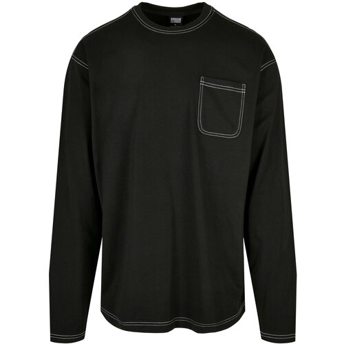 UC Men Thick oversized contrast stitch with long sleeves black/white Slike