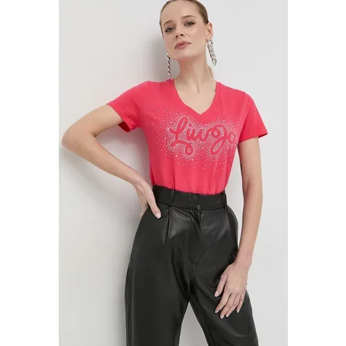 Liu Jo Pamučna majica boja: ružičasta