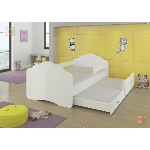 ADRK Furniture Otroška postelja Casimo II z dodatnim ležiščem - 80x160 cm z ograjico