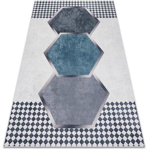 RugsX Preproge ANDRE 1863 pralna preproga diamanti, kocka geometr 80x150 cm Bela Cene