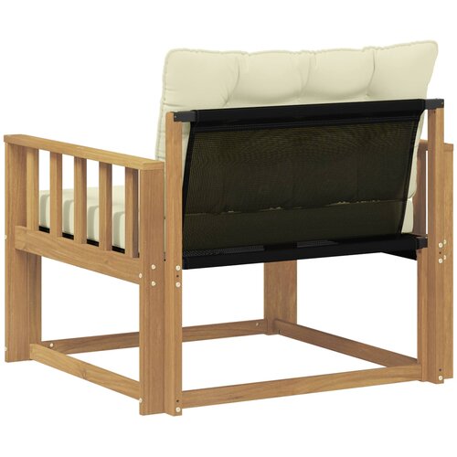  Set vanjskih sofa Čvrsto drvo akacije i Textilene Bijela i krem Slike
