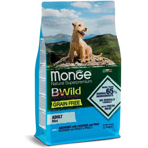 Monge Hrana za male odrasle pse Bwild Grain Free Adult Mini Anchovies, 2.5kg Cene