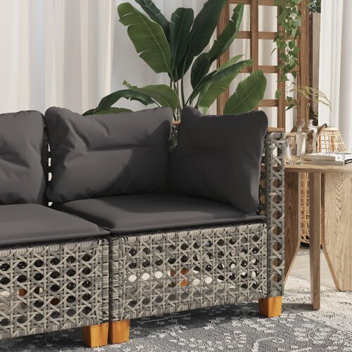  Kutna vrtna sofa od poliratana s jastucima siva Cene