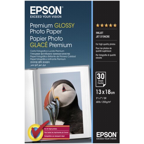 Epson Premium Glossy Photo Paper 13x18cm, 30 Sheet, 255g S042154 Cijene