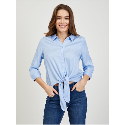 Orsay Light blue lady shirt with knot - Ladies Cene