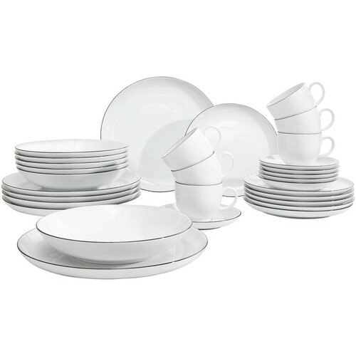 Seltmann Weiden KOMBINIRANI SERVIS Lido Black Line porcelan Cene