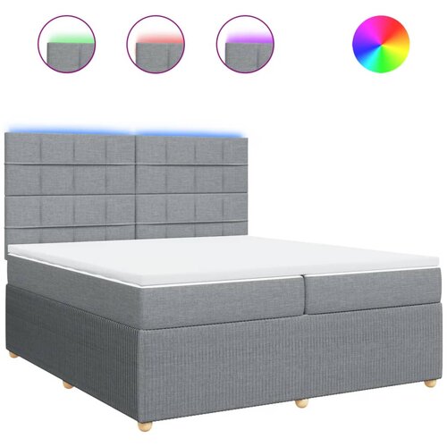 Maison Chic Box spring postelja - Vzmetna postelja z vzmetnico svetlo siva 200x200 cm blago SL10484, (21900010) Cene