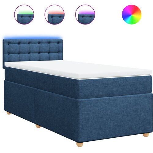 vidaXL Krevet s oprugama i madracem plavi 80x200 cm od tkanine Cijene