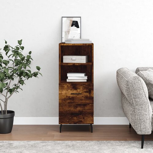 vidaXL Komoda boja dimljenog hrasta 34 5x34x90 cm konstruirano drvo Cijene