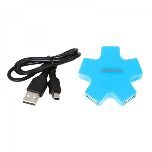 Omega USB HUB Omega OUH24SBL star plavi Cene