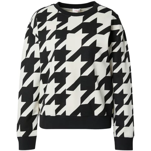 s.Oliver Sweater majica crna / prljavo bijela
