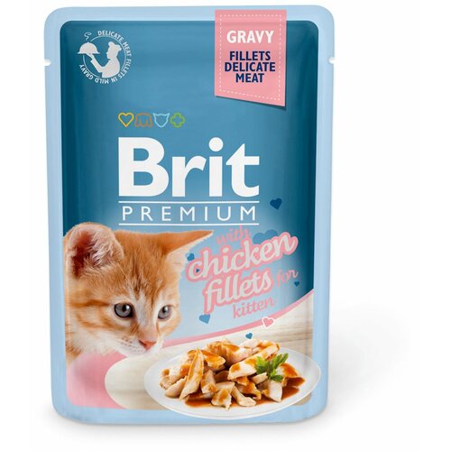 BRIT Premium by Nature Brit PC Delicate Fileti u sosu sa piletinom, Kitten 85 g kesica Slike