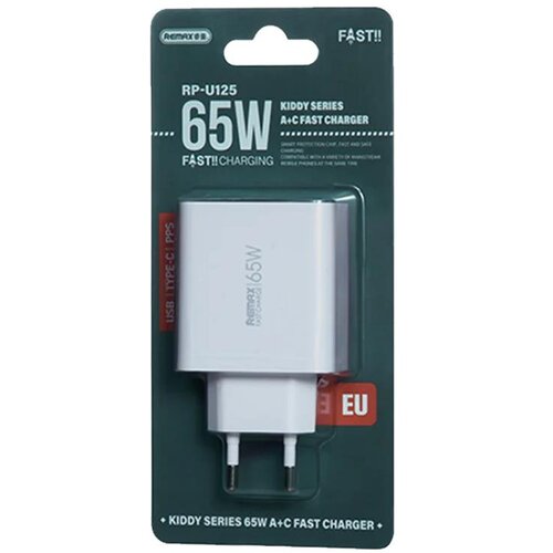 Remax Kiddy Series RP-U125 65W Fast Charger Type-A + Type-C Slike