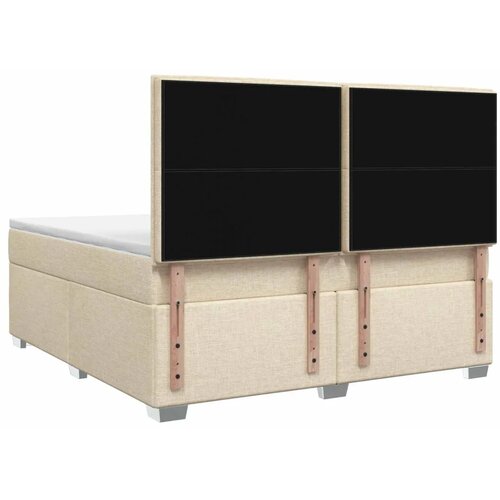  Boxspring krevet s madracem Krem 180 x 200 cm Tkanina - Krem 180 x 200 cm Dizajn linija Slike