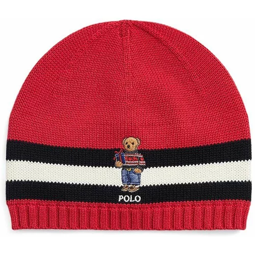 Polo Ralph Lauren Pamučna kapa za djecu boja: crvena
