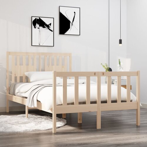 The Living Store Posteljni okvir iz trdnega lesa 120x190 cm - Posteljni Okvir, (21526092) Slike