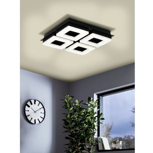 Eglo Fradelo 1 zidna/plafonjera/4, led, 4x4w, 4x400lm, crna/čelik/kristal Slike