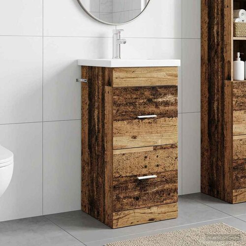  Kupaonski umivaonik s sudoperom Staro drvo 42 x 40 x 84,5 cm Cijene