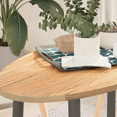 VidaXL Mizna plo&amp;scaron;ča 100x50x2 cm trdna hrastovina ovalna Slike