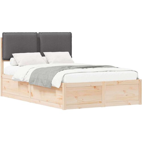  Krevetni okvir s tapiciranim uzglavljem Tamno siva 120 x 200 cm Slike