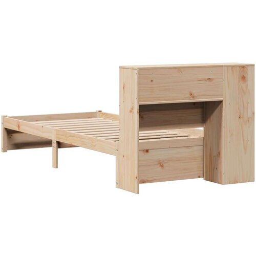VidaXL Krevet s regalom za knjige bez madraca 75x190 cm borovina Slike