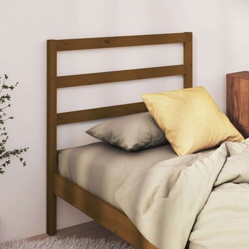  Uzglavlje za krevet boja meda 96 x 4 x 100 cm masivna borovina Slike
