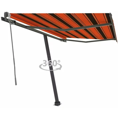  Prostostoječa avtomatska tenda 350x250 cm oranžna/rjava, (20728793)