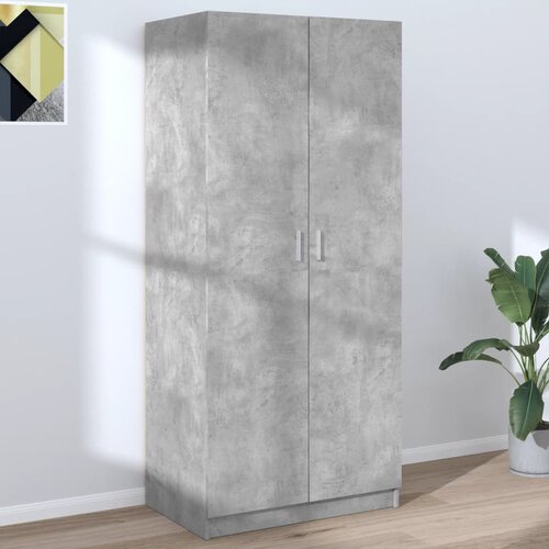The Living Store Garderobna omara betonsko siva 80x52x180 cm iverna plošča - Garderobna Omara, (21420245) Cene