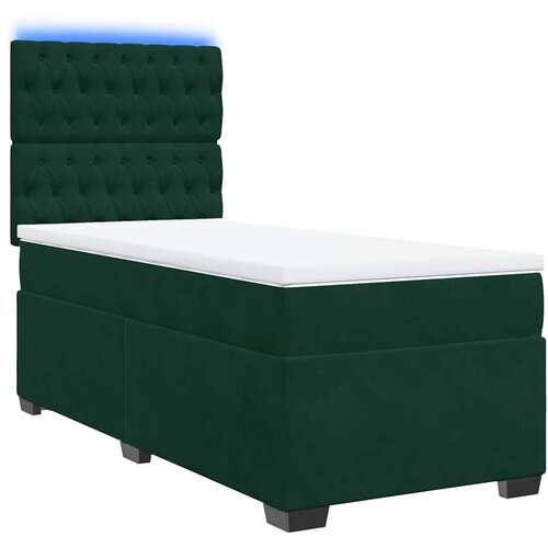 Box spring krevet s madracem tamnozeleni 90x190 cm bar&amp;scaron;unasti Slike