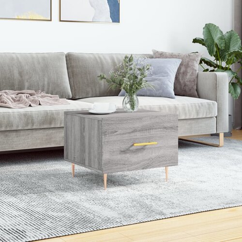  Stolić za kavu siva boja hrasta 50x50x40 cm konstruirano drvo Slike