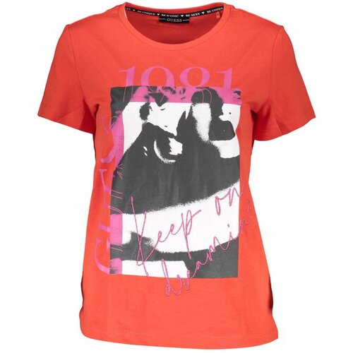 Guess JEANS WOMEN'S SHORT SLEEVE T-SHIRT RED Cene