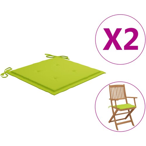 vidaXL jastuci za vrtne stolice 2 kom jarko zeleni 40x40x3 cm tkanina Cijene