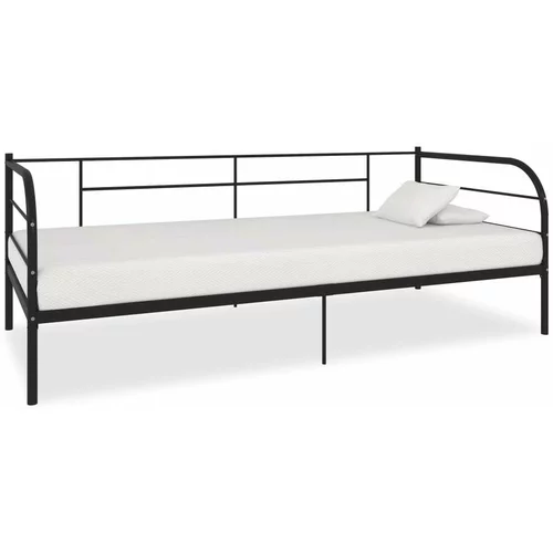  Posteljni okvir za dnevno posteljo črn kovinski 90x200 cm, (20606528)