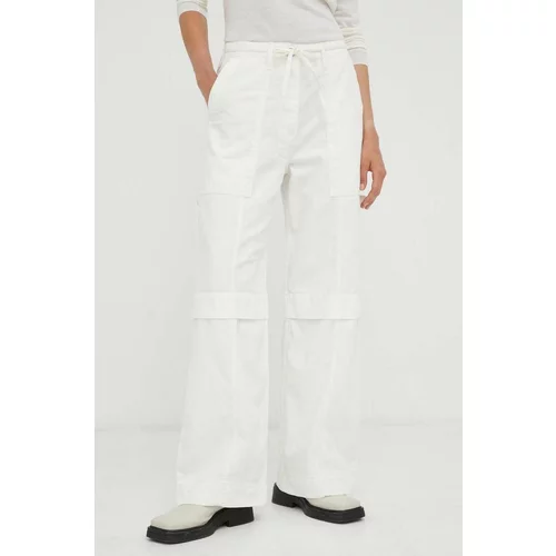 DAY BIRGER ET MIKKELSEN Pamučne hlače boja: bijela, široke, visoki struk