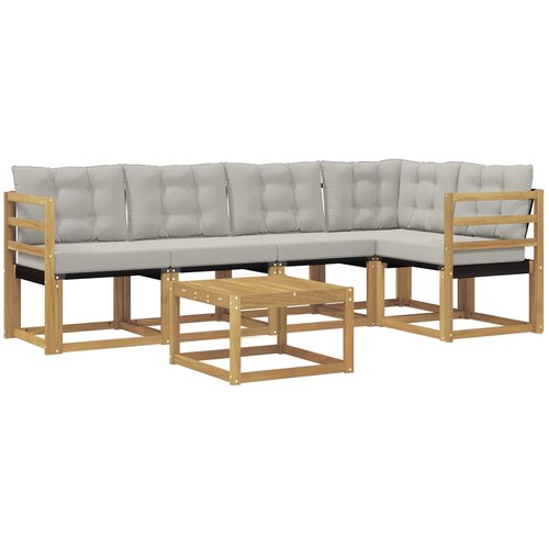 vidaXL Zunanja garnitura za sedenje 6 pcs Bela in svetlo siva, (5000279857) Cene