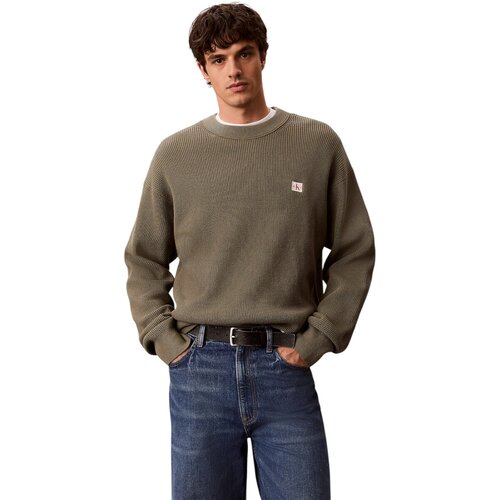 Calvin Klein Jeans Puloverji LS EZ COTTON WAFFLE LV04RD313G Zelena Cene