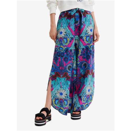 Desigual Pink-Turquoise Women's Patterned Loose Pants Lile-Lacroix - Ladies | shoptok.hr