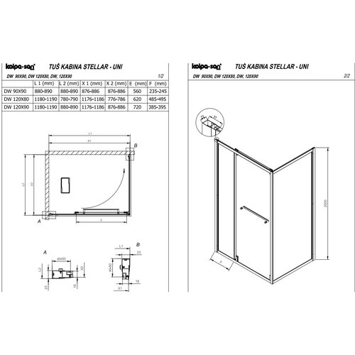 Kolpa San stellar uni tu&amp;scaron; kabina dw 120x80 B/1 518830 Slike