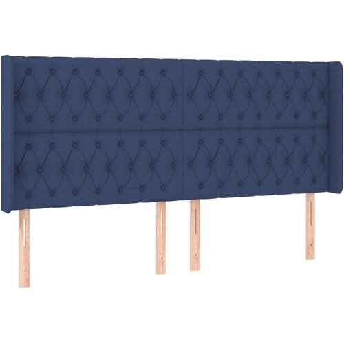  Krevet box spring s madracem LED plavi 180x200 cm od tkanine Slike