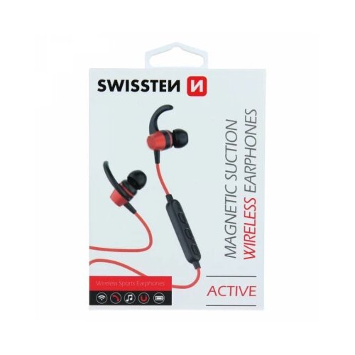 Swissten bluetooth slušalice za trcanje active crvene Slike