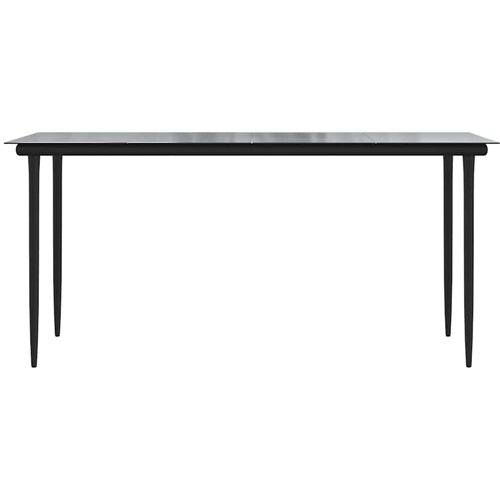  7-dijelni vrtni blagovaonski set s jastucima, crno Crna 160 x 80 x 74 cm Slike