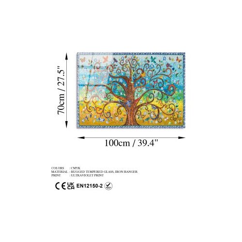 Wallity Slika od kaljenog stakla 70x100cm Slike