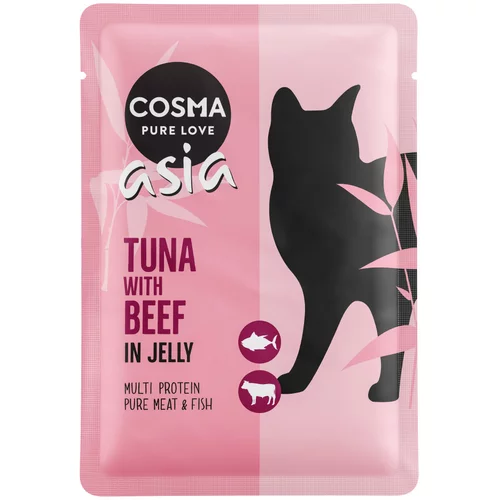 Cosma Asia u želeu vrećice 6 x 100 g - Tuna s govedinom