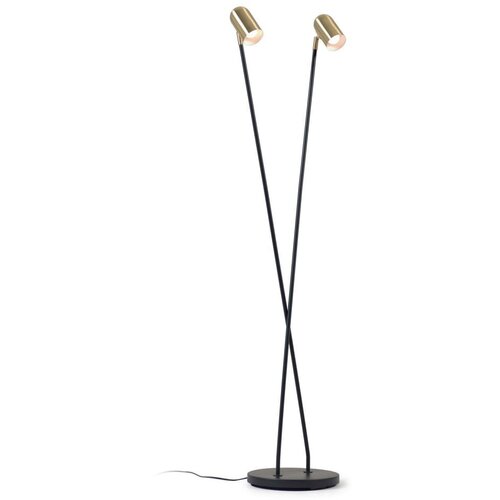 Kave Home Crna/u zlatnoj boji stojeća svjetiljka s metalnim sjenilom (visina 152 cm) Clemence &amp;ndash; Slike