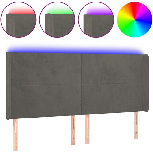  LED uzglavlje tamnosivo 183 x 16 x 118/128 cm bar&amp;scaron;unasto Slike