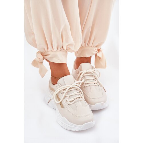 Boto Sneakers Women's Sports Shoes On Thick Sole Beige Lerila Cijene
