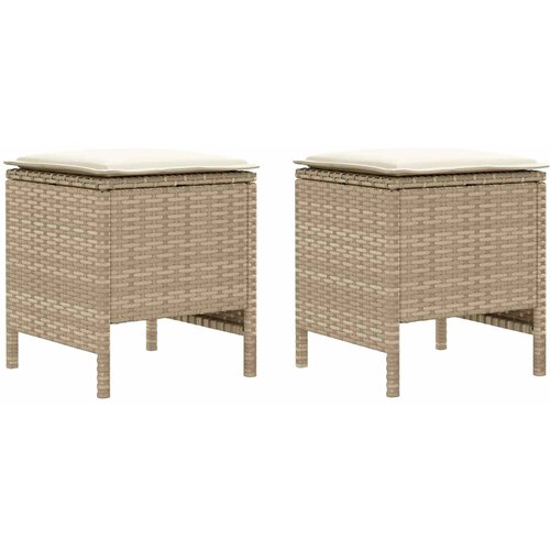  Vrtni otoman s jastukom 2 Komad 38 x 38 x 45 cm PE ratan Slike