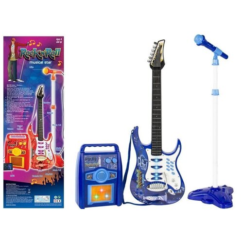  Dječja električna gitara sa pojačalom i mikrofinom Amplifier MP3 Input - plava Cijene